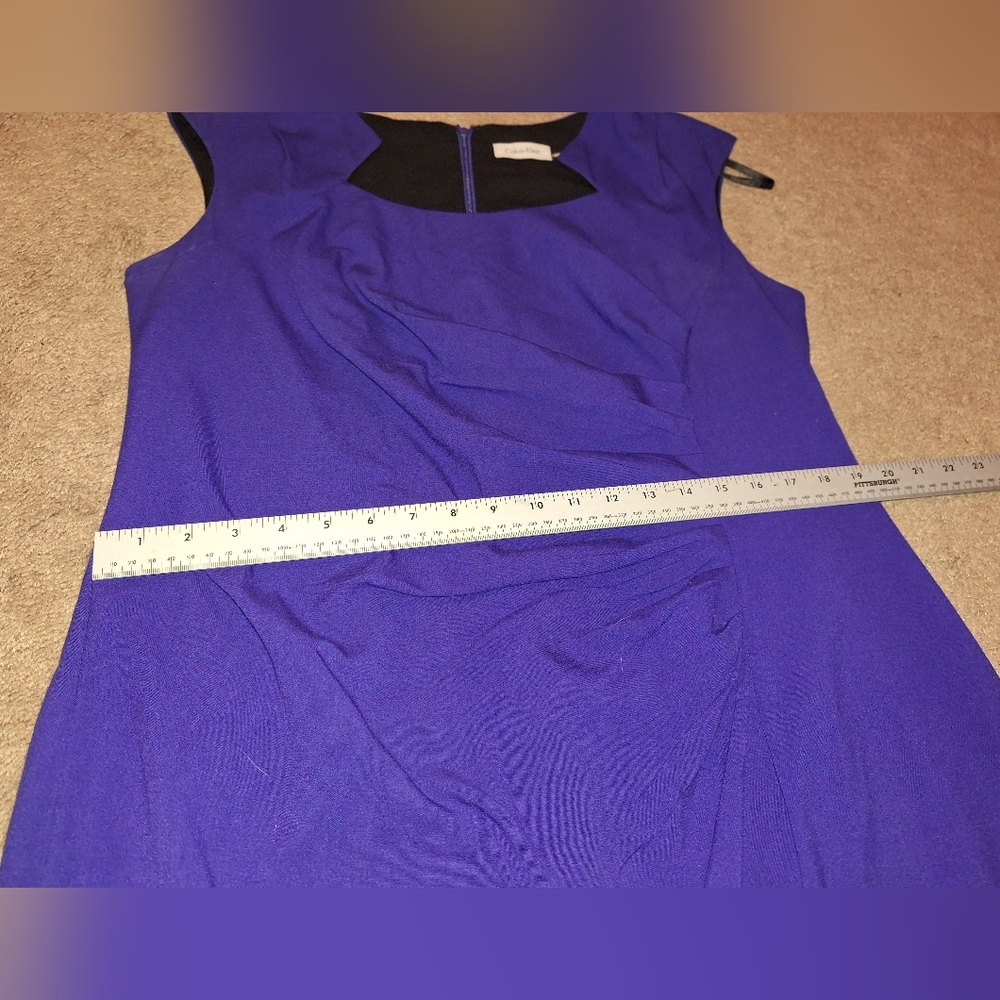 Calvin Klein Sleeveless Purple / Blue Midi Dress / Size 14w - Picture 8 of 11